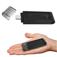 Pendrive Kingston 64GB DataTraveler DT70 USB-C 3.2 Pamięć przenośna Czarny