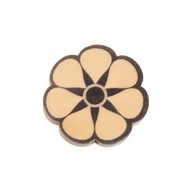 1szt. koralik drewniany kwiatek czarny ok. 30mm