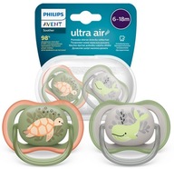 PHILIPS AVENT 2x SMOCZEK ULTRA AIR ODDYCHAJĄCY ORTODONTYCZNY SILIKON 6-18 M