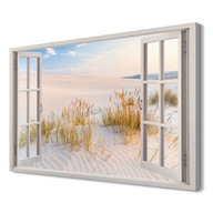 Wydmy Morze Obraz okno canvas 3d 120x80 do salonu