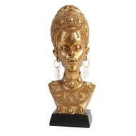 Umelecká socha africkej ženy s čelenkou do vlasov