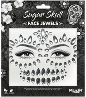 Nálepky na tvár Kryštáliky Makeup Sugar Skull mŕtva lebka na halloween