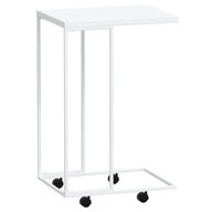 vidaXL Bočný stolík na kolieskach, biely, 40x30x63,5 cm