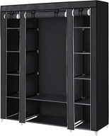 Pojemna garderoba szafa składana modułowa czarna
