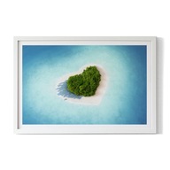 Obraz z machu rám Ostrov v tvare srdca 60x40