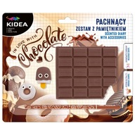 Pachnący czekoladą pamiętnik z akcesoriami czekolada gumki ołówek HB Kidea