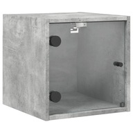 vidaXL Nočný stolík so sklenenými dverami, sivý betón, 35x37x35 cm