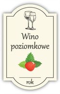 Wino POZIOMKOWE - etykieta na butelkę 1 szt.