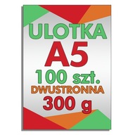 Ulotka A5 100 szt. dwustronna, Papier Kreda 300g