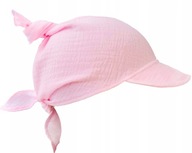 Czapka chusta chustka muślinowa z daszkiem różowa