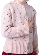 Dievčenský rozopínateľný sveter ružový veľ. 110
