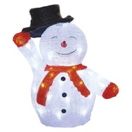 EMOS LED vianočný snehuliak s klobúkom, 36 cm, vonkajšie aj vnútorné, studená b