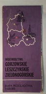 Województwa Gorzowskie leszczyńskie zielonogórskie mapa przeglądowa 1982 r.