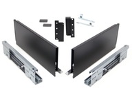 Zásuvka Matrix S Slim L450 mm stredná H135 čierna tichý domček plný výsuv