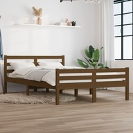 Lumarko Rama łóżka, miodowy brąz, lite drewno, 135