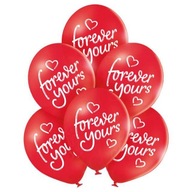 Balony walentynkowe FOREVER YOURS czerwone 6 szt