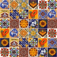 Farebné mexické keramické obklady Kuchynské nástenné 30 ks - Conrado