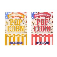 Súprava BeDo Popcorn do mikrovlnky SOLONY a SLANÁ KARAMEL 6x100g