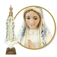 FIGURA MATKA BOŻA FATIMSKA W KWIATY - 51,5 cm - szklane oczy