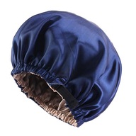 Saténová čiapka Sleep Elastická čiapka, námornícka modrá