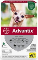 Krople na kleszcze dla psa Advantix Spot-On 4x0,4ml do 4kg