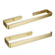 2Pcs Golden Toilet Paper Holder Towel Rack Set Kit