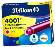 Naboje krótkie Pelikan 4001 TP/6, różówe (6 sztuk)