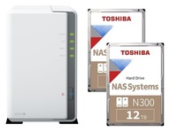 NAS Synology DS223j + 2x 12TB Toshiba N300