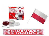 Polska Zestaw kibica reprezentacji Polski szalik piłkarski farby do twarzy