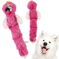 Hračka pre psa FLAMING XL mega dlhá pískacia ružová vták veľká až 50 cm