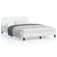 vidaXL Rám postele s čelom, biela, 120x200 cm, umelá koža, 373159