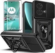 Etui do MOTOROLA EDGE 40 NEO PANCERNE RING 360° Szkło 3D z czytnikiem linii