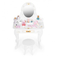 Dětský toaletní stolek ECOTOYS MDF Velká deska ZRCADLO ŠUPLÍK