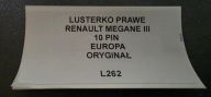 mirror right RENAULT MEGANE III 10 PIN original