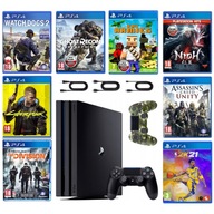 MEGAZESTAW PlayStation 4 PS4 PRO 1TB + 2 Pady Sony + 8 GIER