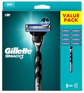 MASZYNKA GILLETTE MACH3 + 8X WKŁADY OSTRZA WYMIENNE 8SZT 100% ORYGINALNE