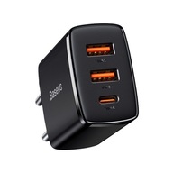 COMPACT RÝCHLA NABÍJAČKA SIEŤOVÁ 2X USB USB-C 30W 3A PD QC ČIERNA