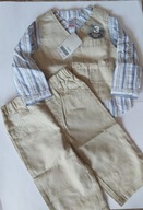 next kamizelka koszula i spodnie 6-9 miesięcy 74cm