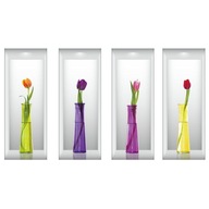 Naklejki na ścianę ścienne Kwiaty 3D tulipany