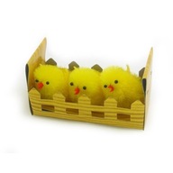 Kurczaki wielkanocne żółte kurczaczki Wielkanoc dekoracje ozdoby 4cm 3 szt