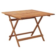 vidaXL Skladací záhradný stôl, 90x90x75 cm, masívne akáciové drevo