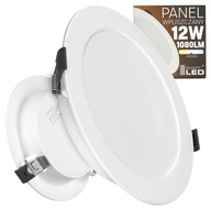 Panel LED Podtynkowy Wpuszczany Plafon Lampa Sufitowa 12W Okrągła Biały
