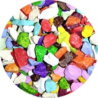 Okrasné kamienky do akvária farebný mramor krupica okrasná mix farba 0,5 kg
