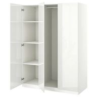 IKEA PAX FARDAL Szafy połysk biały 150x60x201 cm