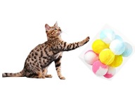 Pluszowe kolorowe miękkie piłeczki dla kota zabawka zestaw 12 sztuk kulki