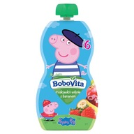 BoboVita Peppa Pig Mus truskawki i wiśnie z bananem po 6 miesiącu 100 g