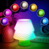 Lohas Led Rgb Glass Tree Table Lamp Led Night Lights Modern Bedside ~7324