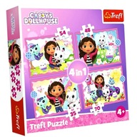 Puzzle 4v1 Trefl Dobrodružstvo Gabi box