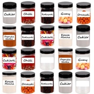 Konyhai műanyag fűszertartó 100ml 20 db +címke