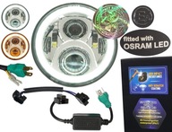 lampa LED chipy OSRAM 7 cali reflektor DRL chrom